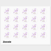 Lavender Cherry Blossom Wedding Ronde Sticker (Vel)