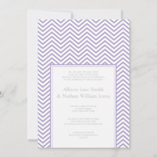 Lavender Chevron Print Wedding Uitnodiging