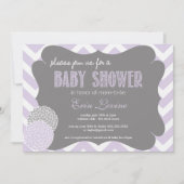 Lavender Chic Chevron Baby shower Uitnodiging (Voorkant)