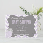 Lavender Chic Chevron Baby shower Uitnodiging (Staand voorkant)