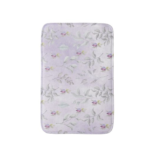 Lavender Chic Floral Leaves Pattern Badmat (Voorkant Verticaal)