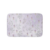 Lavender Chic Floral Leaves Pattern Badmat (Voorkant)