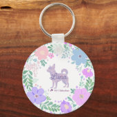 Lavender Chihuahua Silhouette Custom Name & Photo Sleutelhanger (Voorkant)