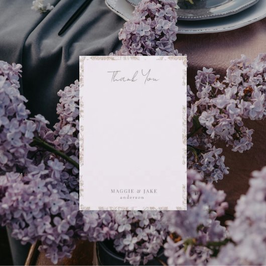 Lavender Chinoiserie Élégant Merci de mariage