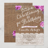 Lavender Christening et 1er Anniversaire Cartes in (Devant / Derrière)