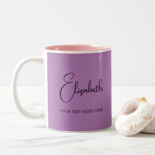 Lavender Coffee Mok Script Name Text Sjabloon