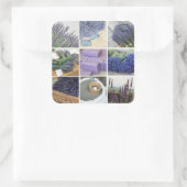 Lavender Collage Vierkante Sticker (Tas)