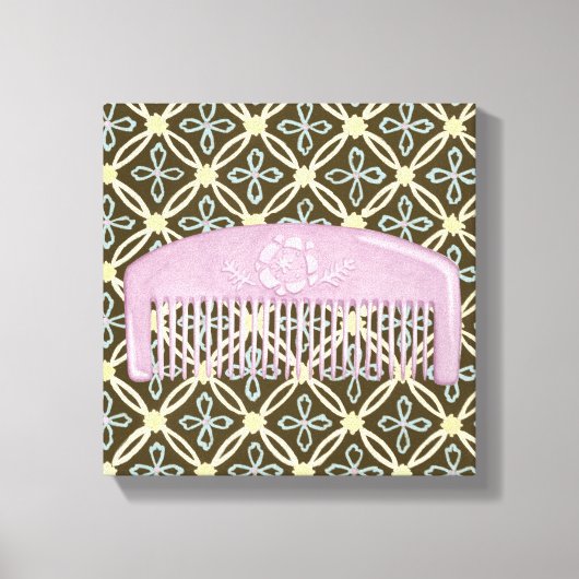 Lavender Comb over Chocolate Background Canvas Afdruk (Voorkant)