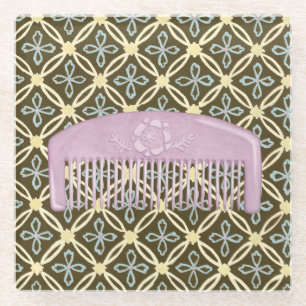 Lavender Comb over Chocolate Background Glazen Onderzetter