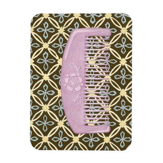 Lavender Comb over Chocolate Background Magneet (Verticaal)