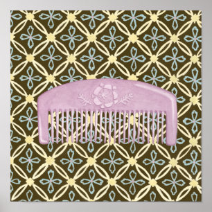 Lavender Comb over Chocolate Background Poster