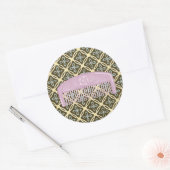 Lavender Comb over Chocolate Background Ronde Sticker (Envelop)