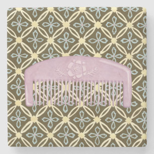 Lavender Comb over Chocolate Background Stenen Onderzetter