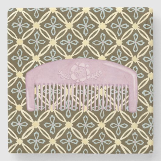Lavender Comb over Chocolate Background Stenen Onderzetter (Voorkant)