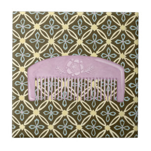 Lavender Comb over Chocolate Background Tegeltje