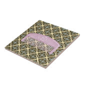 Lavender Comb over Chocolate Background Tegeltje (Zijkant)