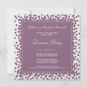 Lavender Confetti Dinner Party Uitnodiging