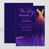 Lavender Cove Luxe jurk 30e verjaardag uitnodiging (Voorkant / Achterkant)