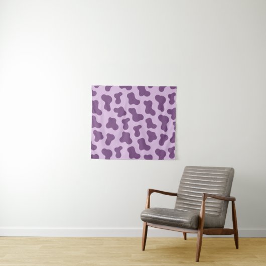 Lavender Cow Print Wandkleed (In Situ (horizontaal))