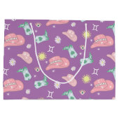 Lavender Cowgirl Gemini Zodiac Pattern Aesthetic Groot Cadeauzakje (Achterkant)