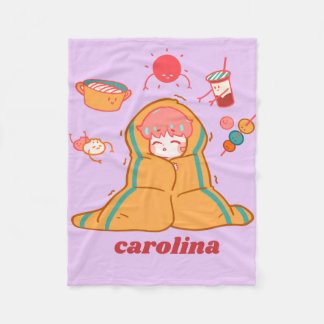 Lavender Cozy Blanket – personalised Custom Name Fleece Deken