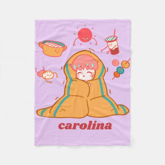 Lavender Cozy Blanket – personalised Custom Name  Fleece Deken (Voorkant)