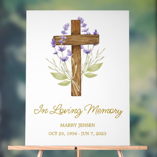 Lavender cross Memorial Funeral (Neutre)