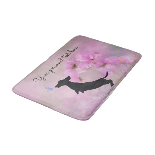 Lavender Dachshund Bath Mat (Gekanteld)