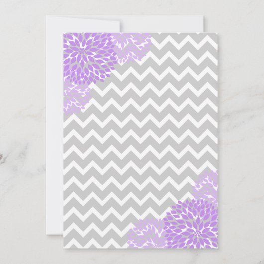 Lavender Dahlia Baby shower nodigt paars grijs uit Kaart (Achterkant)
