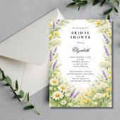 Lavender Daises Wildflowers Greenery Bridal Shower Kaart
