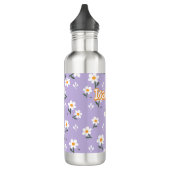 Lavender Daisy Floral Pattern  Waterfles (Links)