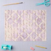 Lavender Damask met het schrijven ontkoppeling Tissuepapier (Craft)