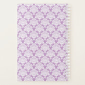 Lavender Damask Planner avec Monogramme et nom (Dos)