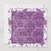Lavender Damask Wedding Uitnodiging (Voorkant)