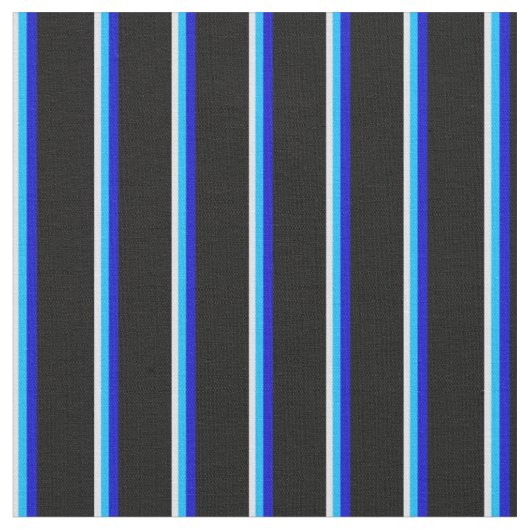 Lavender, Deep Sky Blue, Blue & Black Pattern Stof (Close Up)