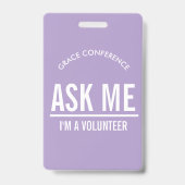 Lavender Demandez-moi que je suis un badge d'ident (Back)