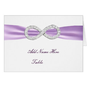 Lavender Diamond Infinity Mariage Table Place Card