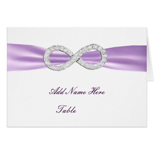 Lavender Diamond Infinity Mariage Table Place Card (Devant Horizontal)