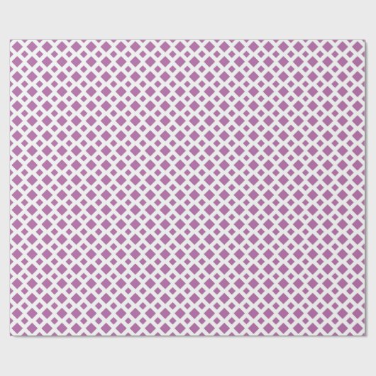 Lavender Diamonds op White Cadeaupapier (Vlak)