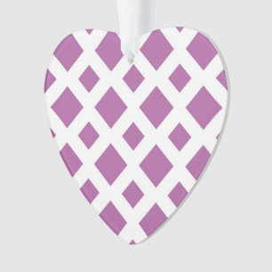 Lavender Diamonds op White Ornament