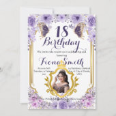 Lavender Dream Floral Birthday Invitation Card (Devant)