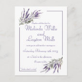 Lavender Dreams : Carte postale Mariage aquarelle (Devant)