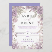 Lavender Dreams Floral Faire-part de mariage (Devant / Derrière)