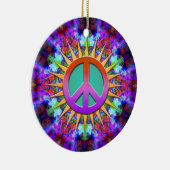 Lavender Dreams Groovy Peace Sign Ornament (Rechts)