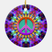 Lavender Dreams Groovy Peace Sign Ornament (Achterkant)