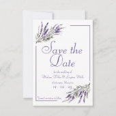 Lavender Dreams: Waterverf sparen de datum uitnodi Save The Date (Voorkant)