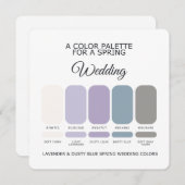 Lavender & Dusty Blue Spring Wedding Palette Card Kaart (Voorkant / Achterkant)