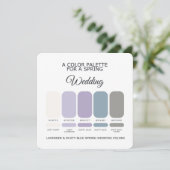 Lavender & Dusty Blue Spring Wedding Palette Card Kaart (Staand voorkant)