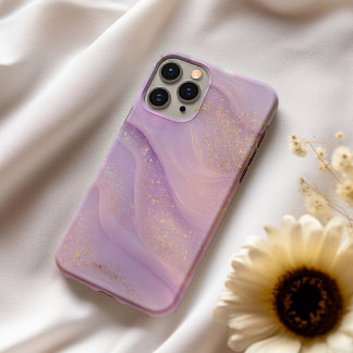 Lavender Éclat – Zachte Lila & Gouden Marmer Telef iPhone 16 Hoesje