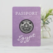 Lavender Egypt Passport Wedding Save the Date (Staand voorkant)
